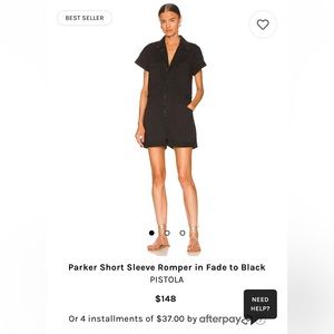 Parker Short Sleeve Romper in Fade to Black
PISTOLA